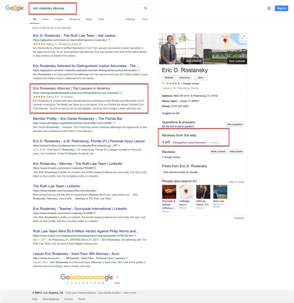 DIstinguished Justice Advocates and Google Authority and Backlink